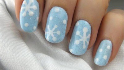Easy Holiday Snowflake Nail Art