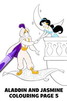 aladdin and jasmine coloring pages