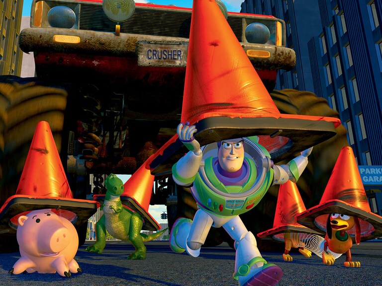 Toy story 2 the Toys cross the road 