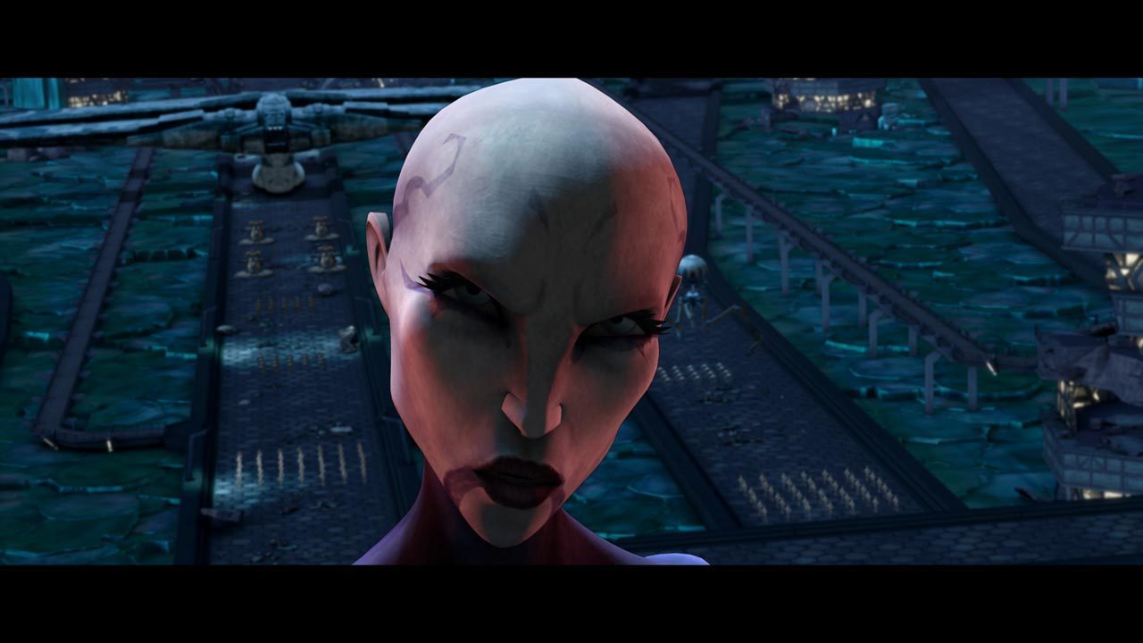 Ventress ordered Whorm Loathsom's troops to march on the city, and headed for Tatooine in a Tride...