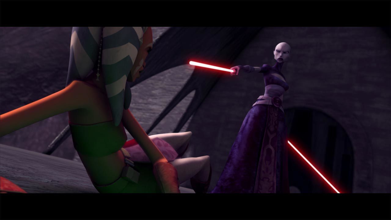On Teth, she dueled Anakin and his Padawan Ahsoka Tano -- who fought bravely but found herself no...