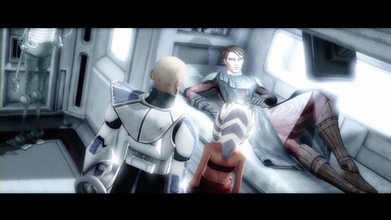 Anakin awakens in the medical bay, tended to by a medical droid. Grievous escaped, Bothawui is sa...