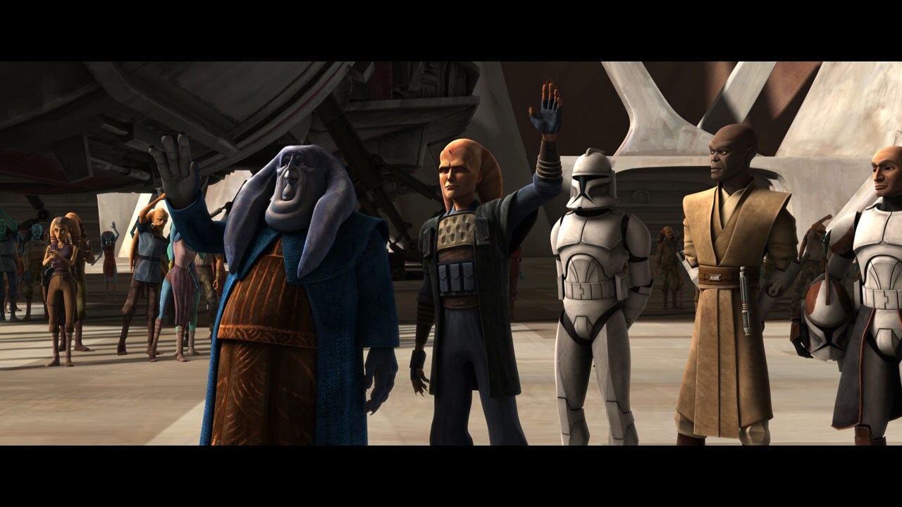 With Syndulla’s help, the Jedi and clones defeated the Separatist forces. Taa returned home to ce...