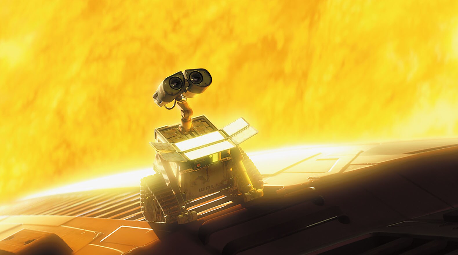 WALL•E is in a prime spot to catch some solar rays from the movie "Wall-E"