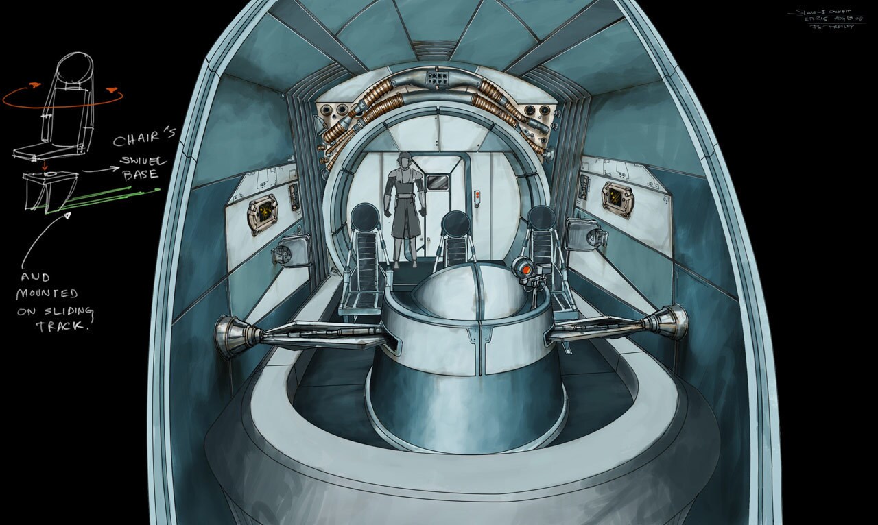 Concept art of Slave I cockpit