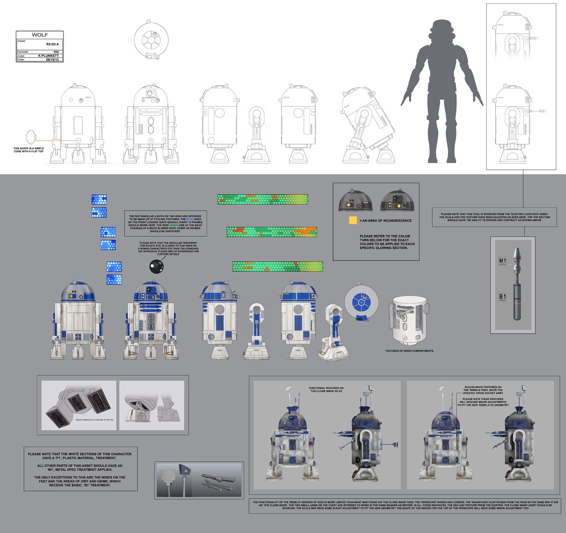 Detailed R2-D2 full character illustration by Kilian Plunkett.