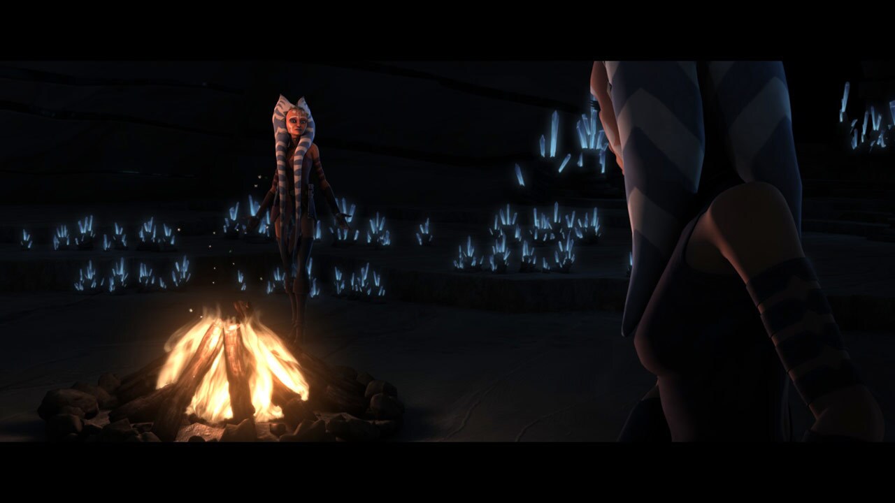 In the cave, Ahsoka is visited by a vision of her future self. An older Ahsoka warns that seeds o...