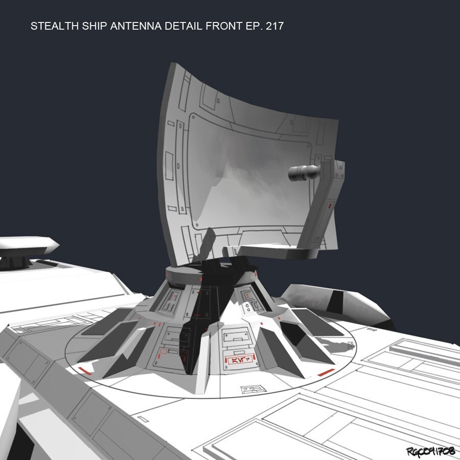 Concept art of the stealth ship antenna detail