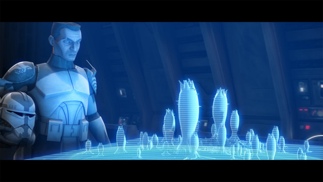 Commander Wolffe assures Master Yoda and Senator Amidala that his sensor crew was able to locate ...