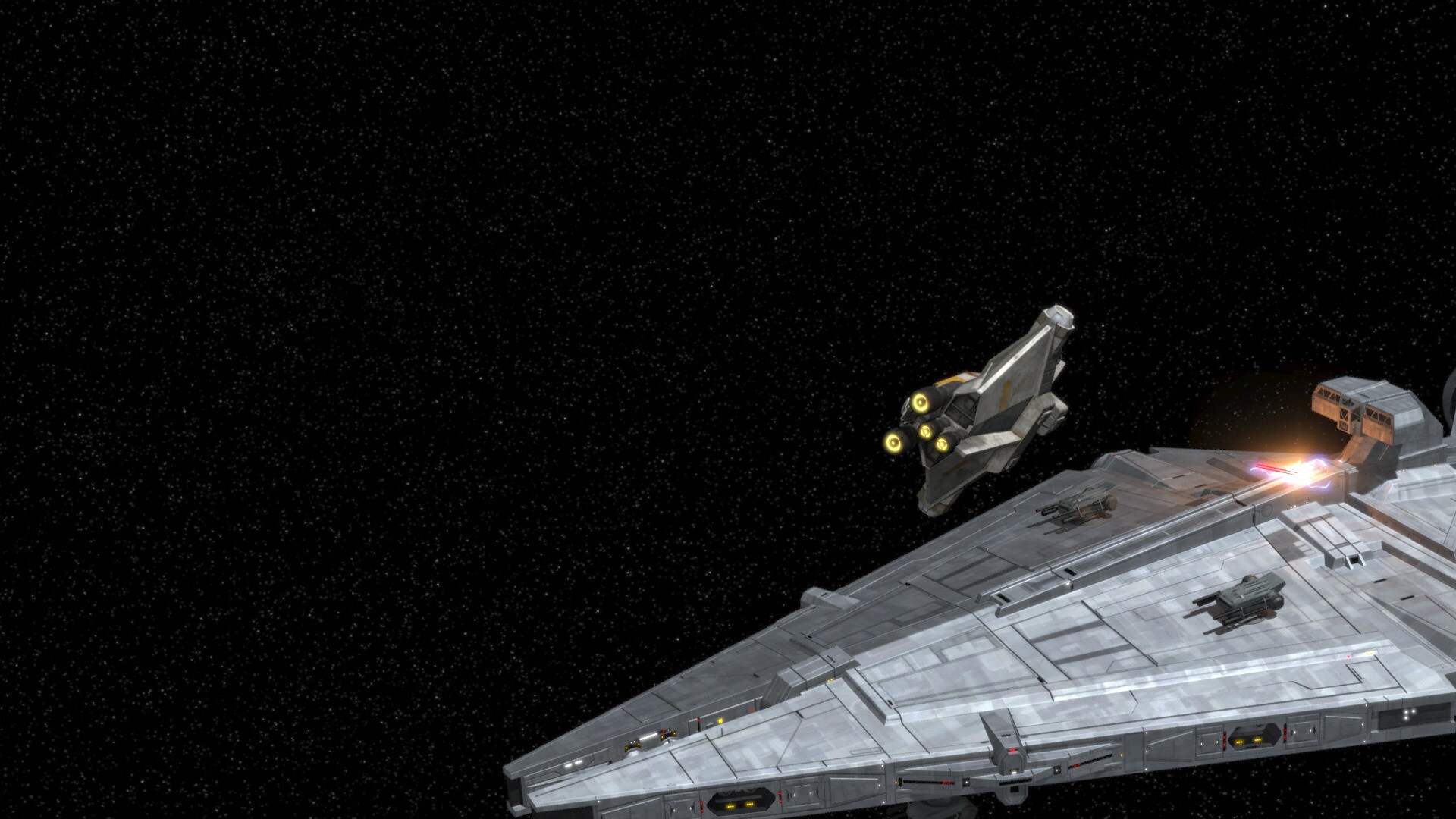 This marks the debut of the Imperial light cruiser, a reworking of the Jedi light cruiser seen in...