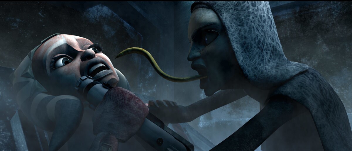 A brain worm-infected Barriss attacks Ahsoka