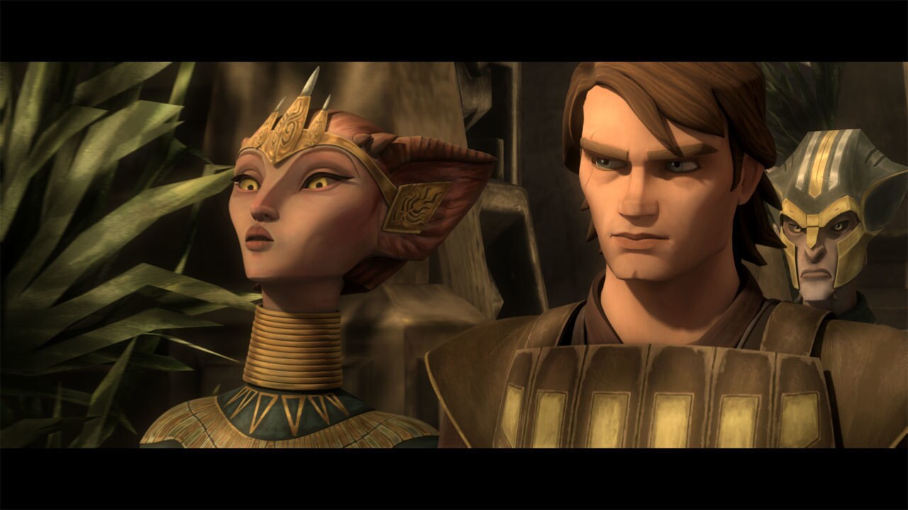 Within the Royal Palace of Zygerria, Queen Miraj continues her attempts to sway Anakin's loyaltie...
