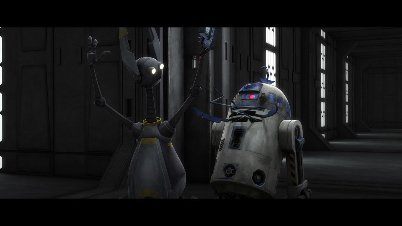 As D-Squad returns to their shuttle, R2-D2 detects someone shadowing their movements -- the astro...