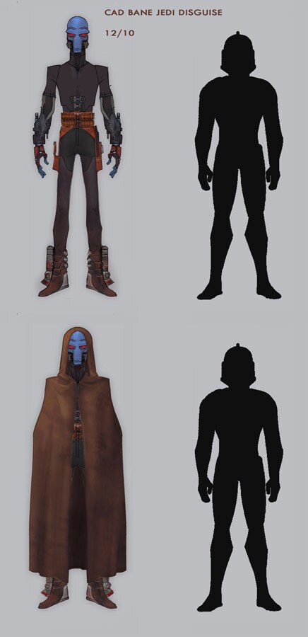 Concept art of Cad Bane (including him in Jedi robes)
