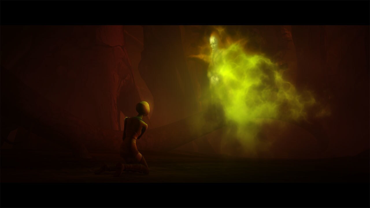 Talzin escaped Grievous’s lightsabers, using her magic to dissolve into a green mist. She manifes...