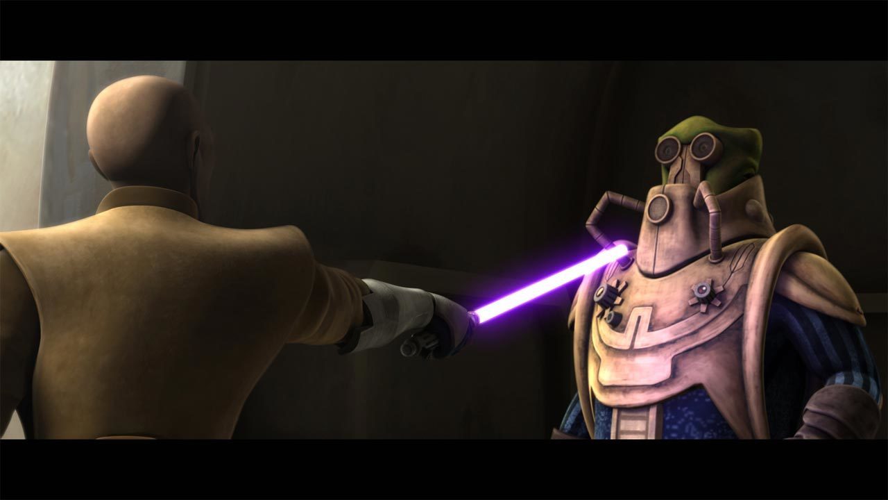 Mace and Syndulla pressed the attack on the Separatist citadel, and the Jedi broke through Tambor...