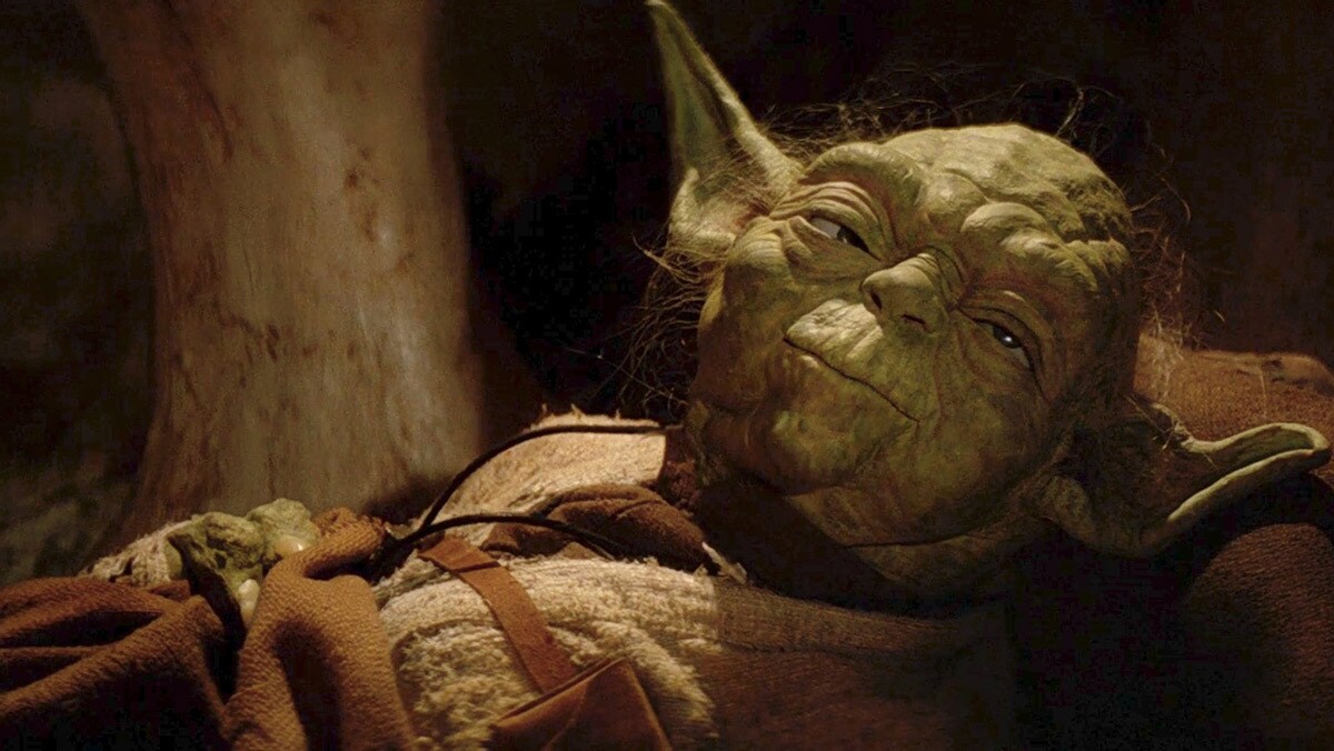 Yoda resting in his home before becoming one with the Force