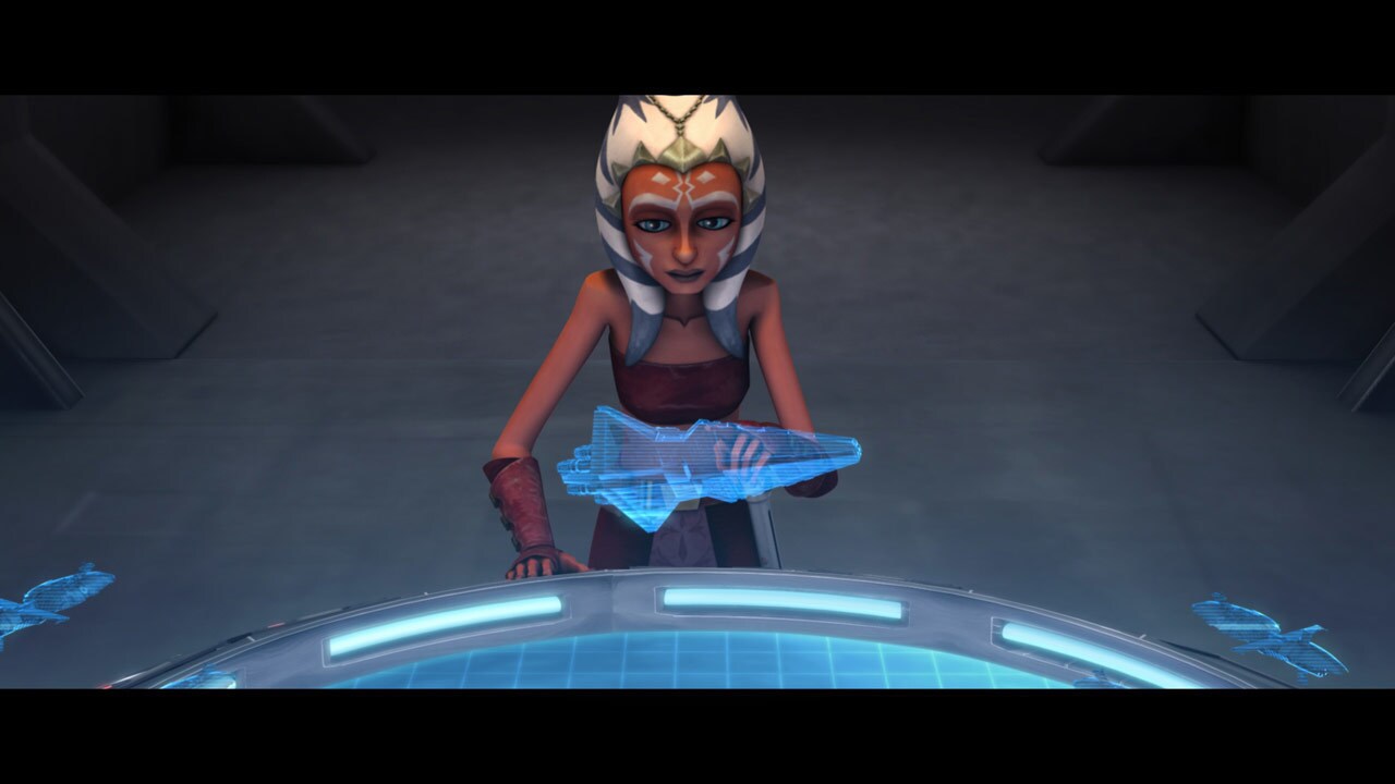 On the Resolute, Ahsoka details the battle plan -- she intends to tilt the Resolute's superstruct...