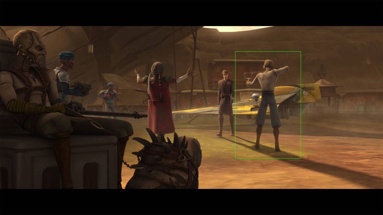 Did you notice: One of the Weequays that greets Anakin upon his arrival to Florrum is armed with ...