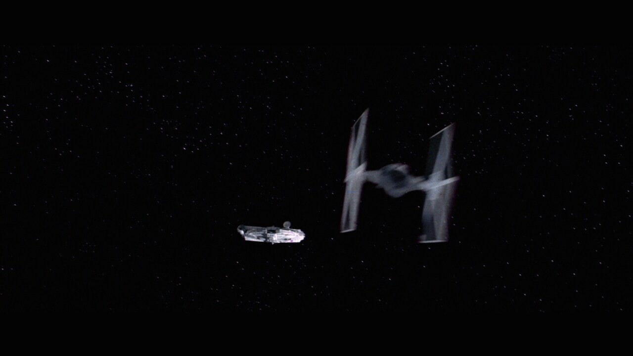 When the Millennium Falcon emerged from hyperspace at the site of Alderaan, a lone TIE fighter at...