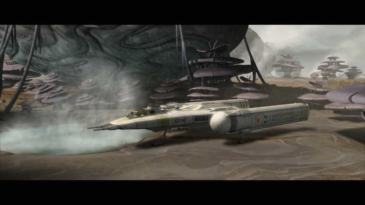 After Separatist warships ambushed a Jedi Cruiser carrying C-3PO and R2-D2, the droids escaped in...