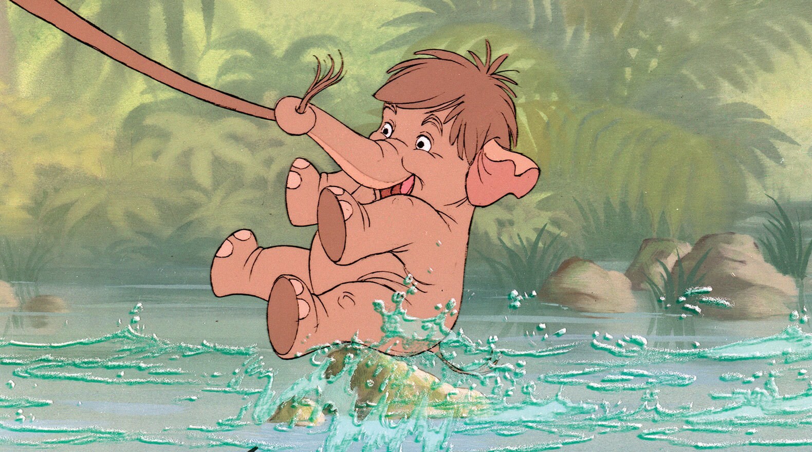 "Hup, two, three, four. Keep it up, two, three, four!" Elephant (voice of Clint Howard) and Col. Hathi (voice of J. Pat O'Malley) from the Disney movie The Jungle Book (1967). 