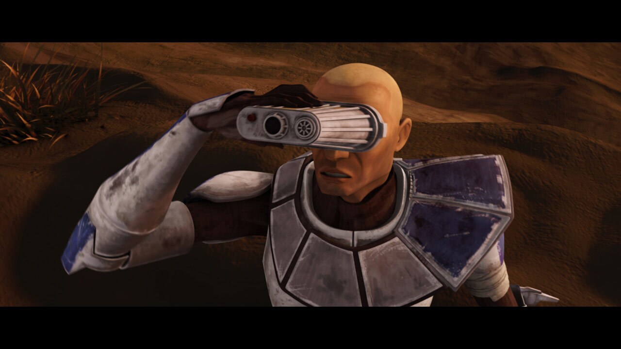Captain Rex spots an H-shaped Trade Federation landing craft flying Confederacy colors. He radios...