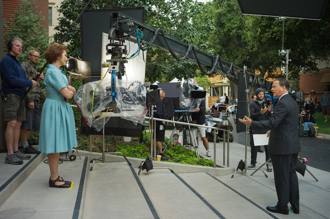 Actor Tom Hanks as Walt Disney behind-the-scenes in the movie "Saving Mr. Banks".