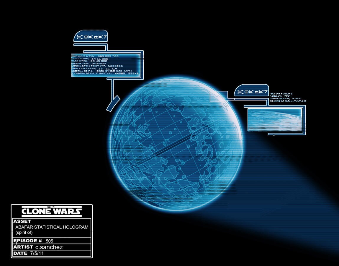 R2-D2's Abafar information hologram by Carlos Sanchez.