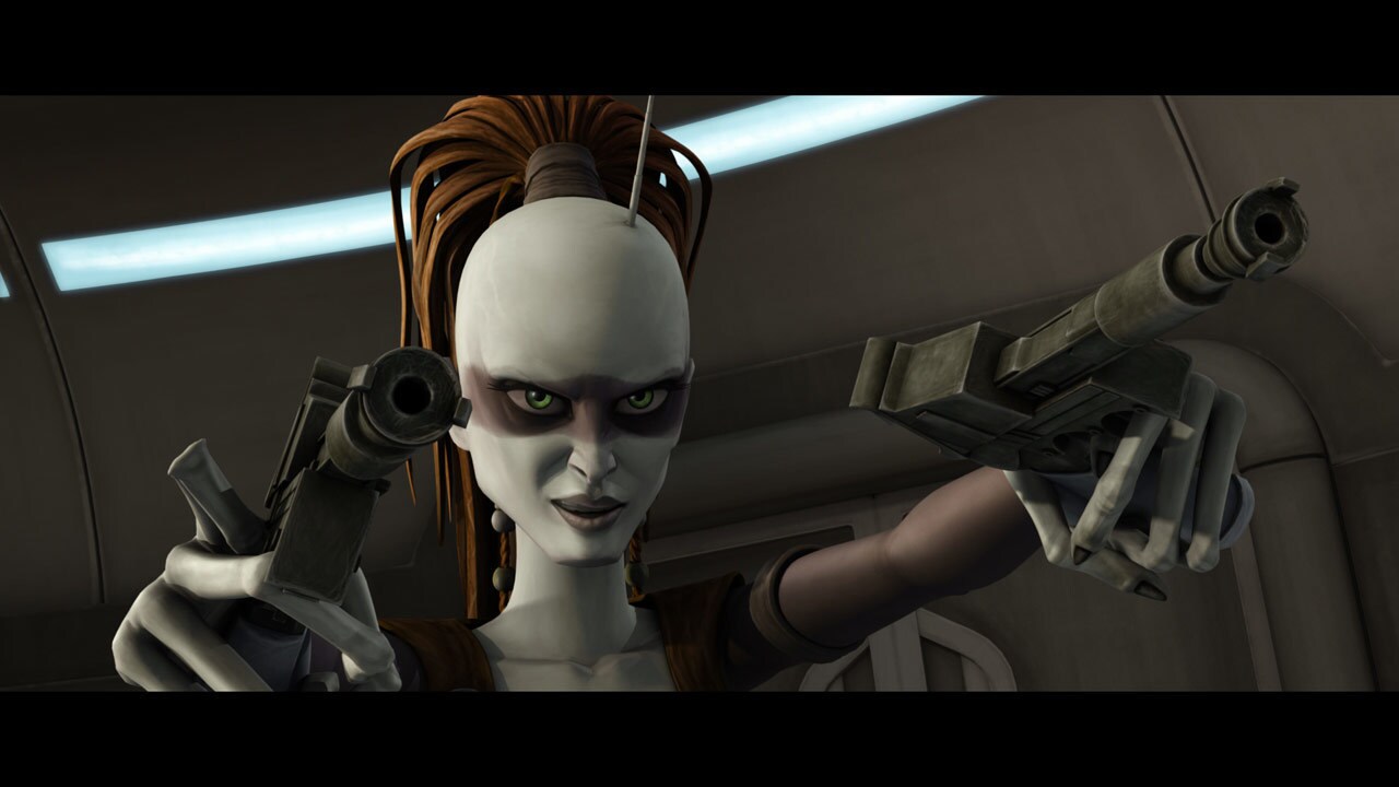 Aurra tells Ahsoka that she may have left her for dead on Florrum, but Hondo Ohnaka pulled her fr...