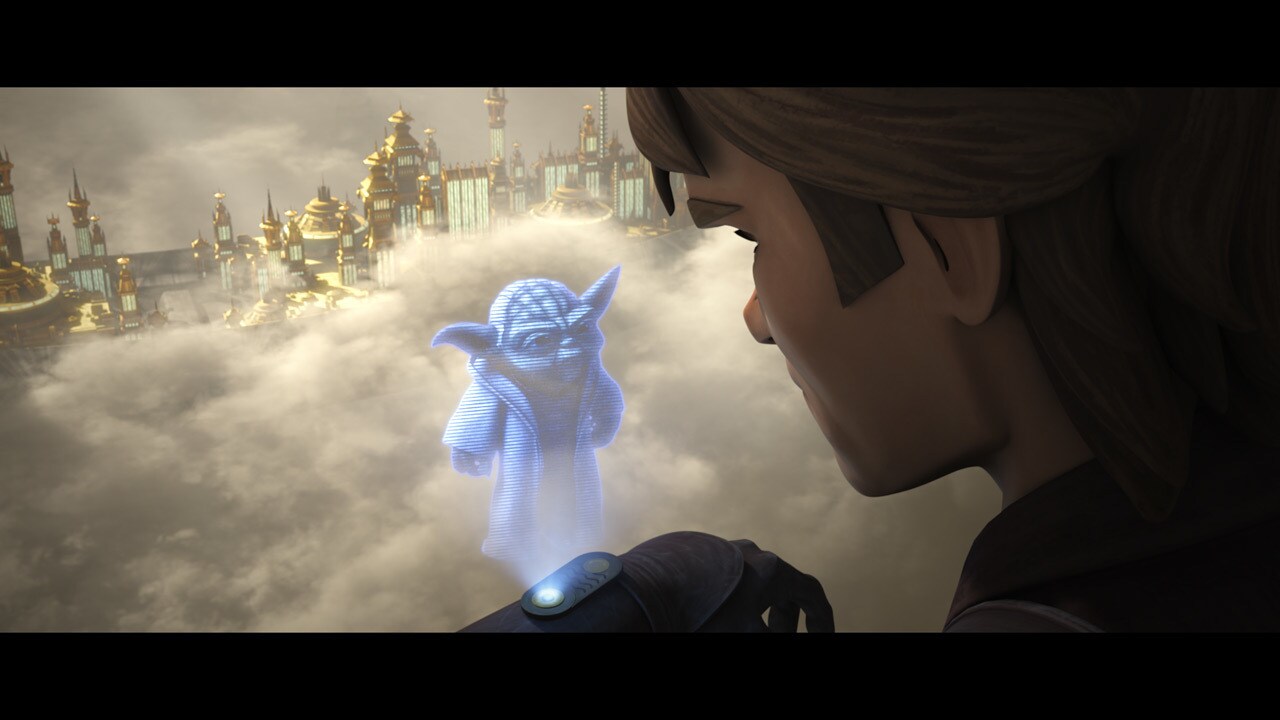 A bewildered Anakin calls in Captain Rex for a gunship pickup, and then receives a priority messa...