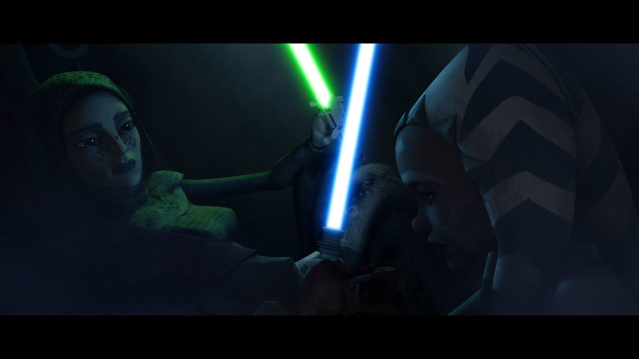 The incident that Ahsoka mentions of being trapped inside a battle tank on Geonosis is from the s...