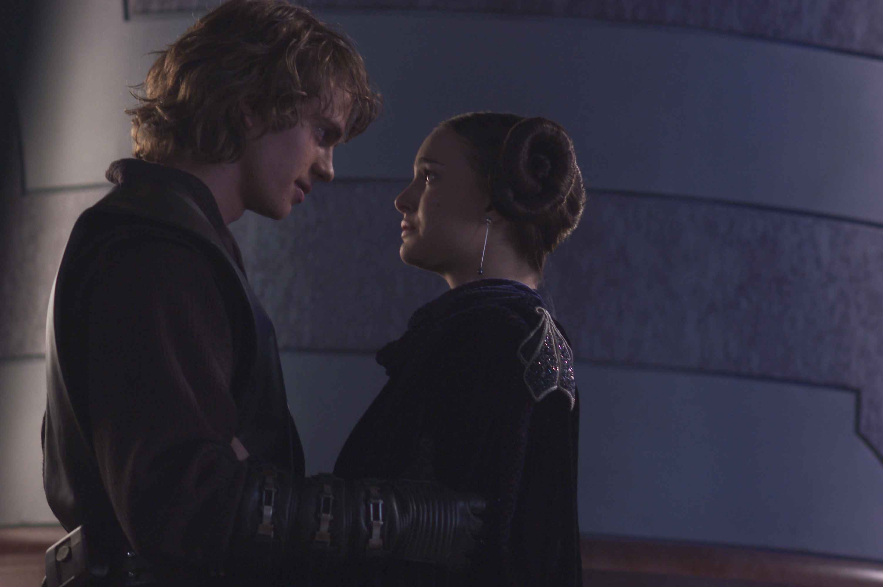Hayden Christensen and Natalie Portman in their first scene together for Revenge of the Sith.