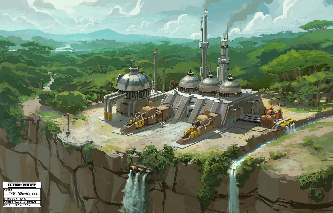 Theed plasma refinery environment illustration by David Le Merrer