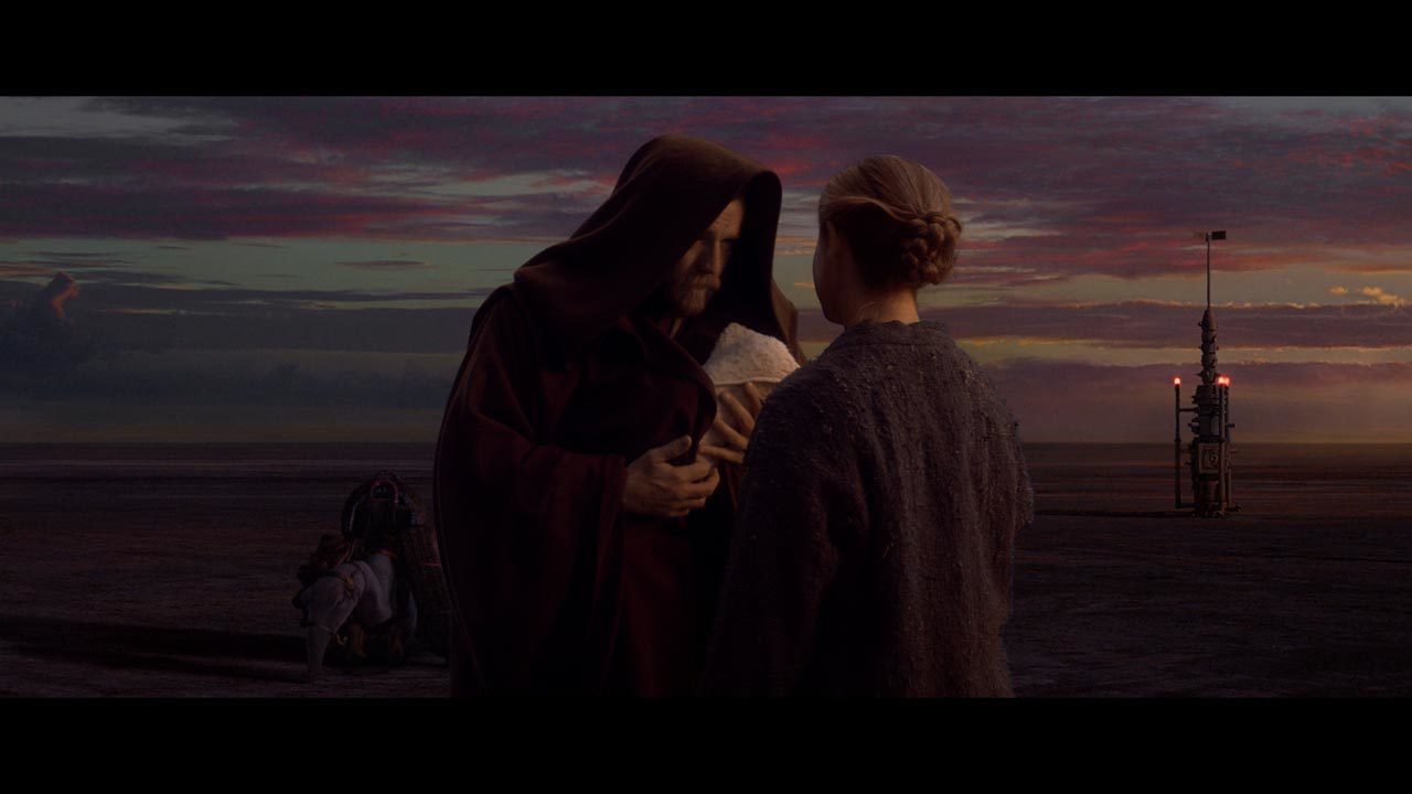 After Padmé Amidala's death, Obi-Wan Kenobi brought the infant Luke Skywalker to the Lars moistur...