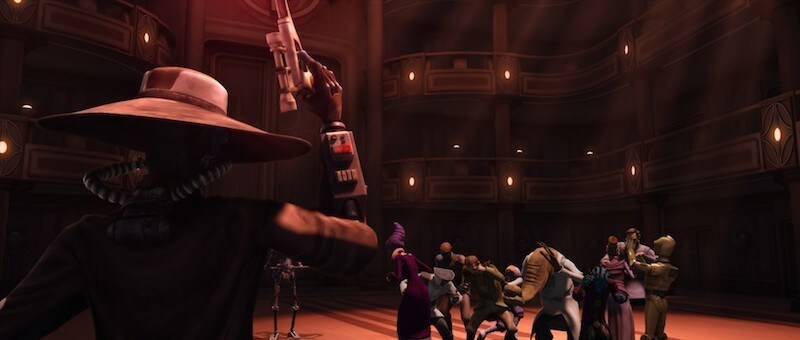 Cad Bane holding prominent Republic senators hostage