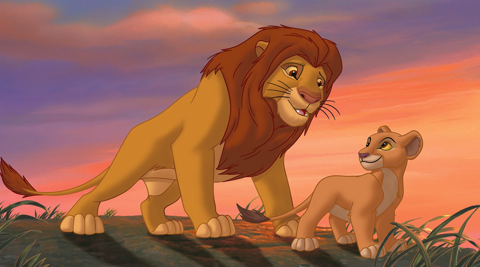 Simba spends time with his daughter, just as his father spent time with him.