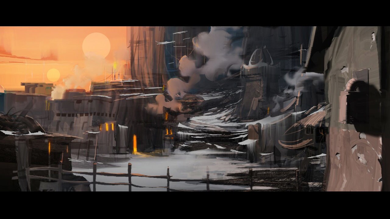 Concept art of the Nightbrother village