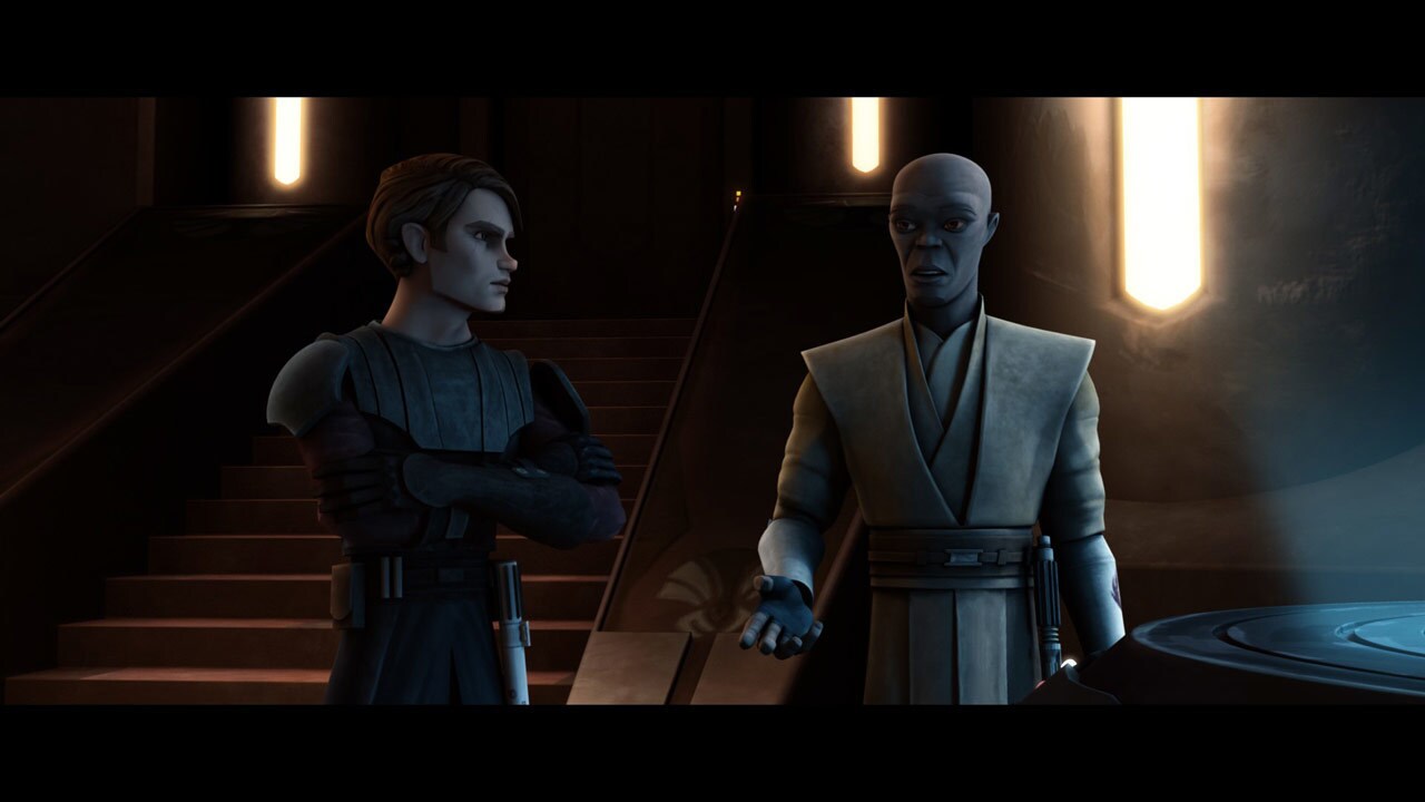 Back at the apartment, Anakin tries to ignore Obi-Wan's summons, but ultimately feels that duty c...