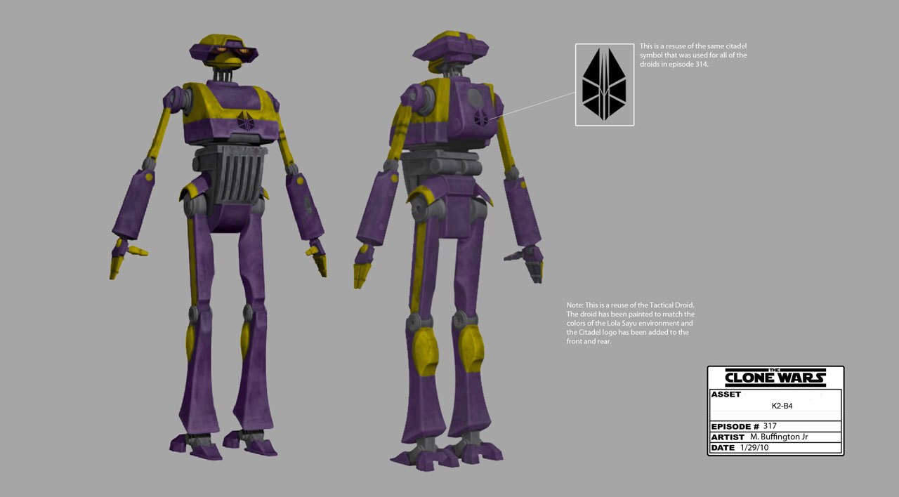 Tactical droid K2-B4 final color design