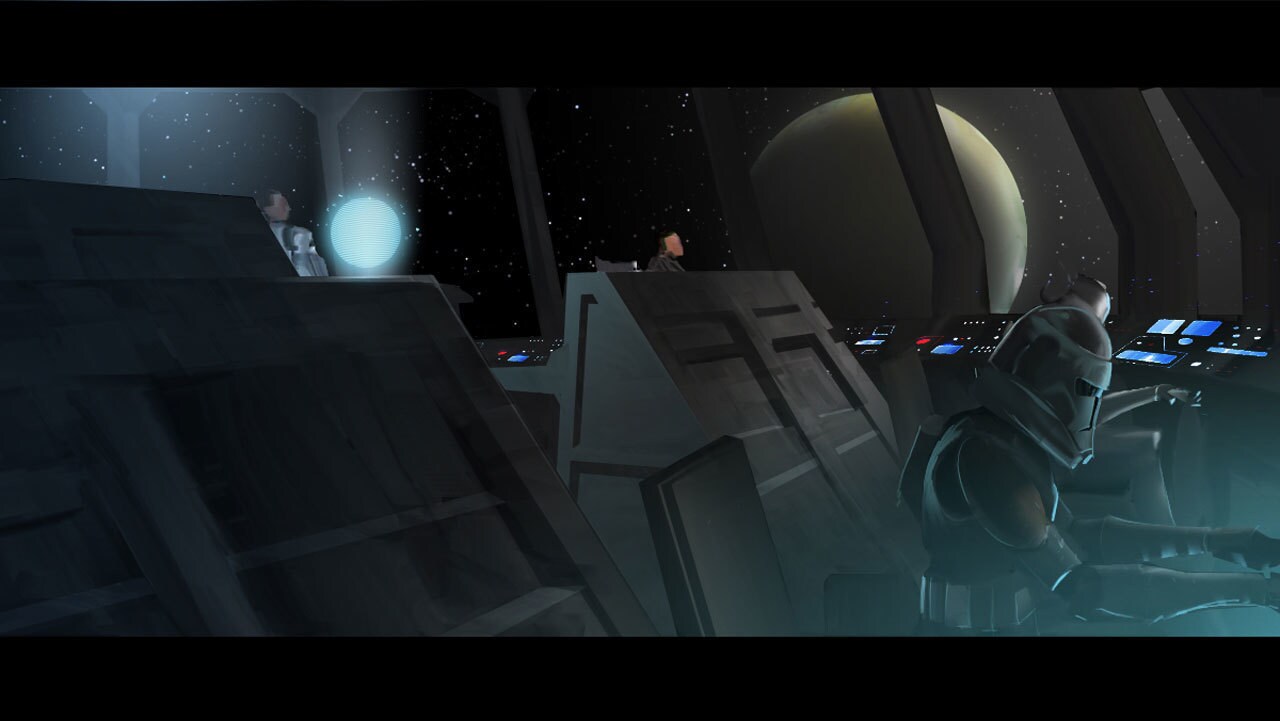 Jedi transport bridge with Wolfpack troopers lighting concept