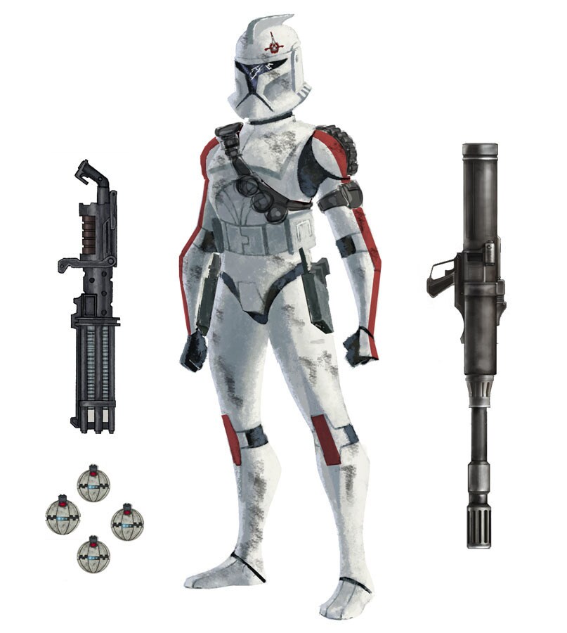 Diplomatic service clone trooper and Rugosa mission weaponry