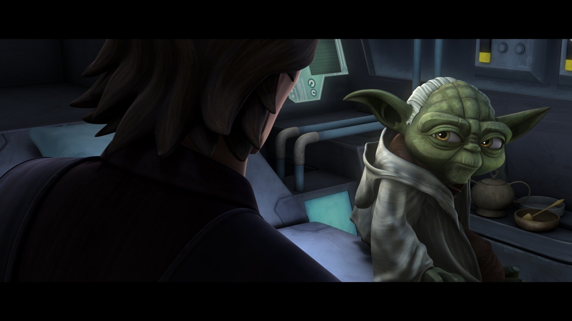 As Yoda recovers in bed, he calls for Anakin Skywalker to come to his side. With a grin, Yoda tel...