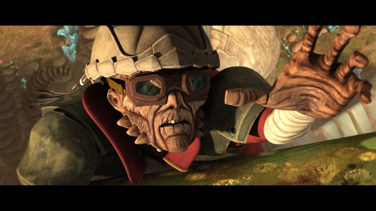 Hondo pleaded for help. Anakin pulled Hondo up, but the treacherous Weequay shoved the Jedi into ...