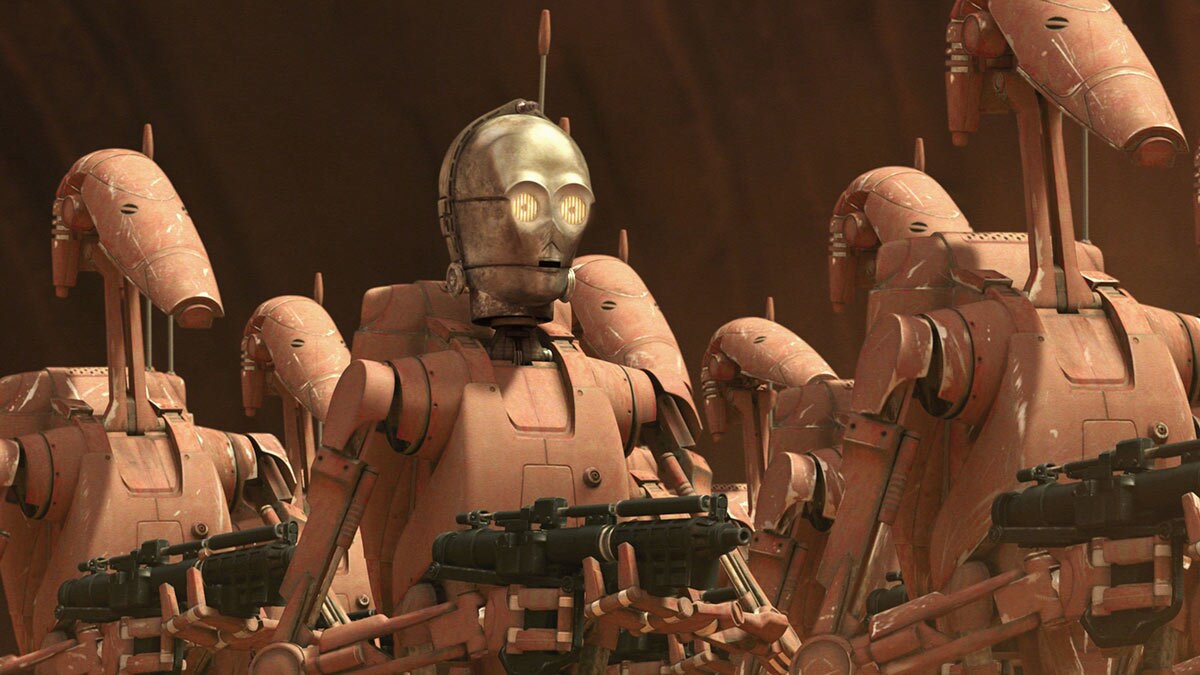 C-3PO's head on a Battle Droid