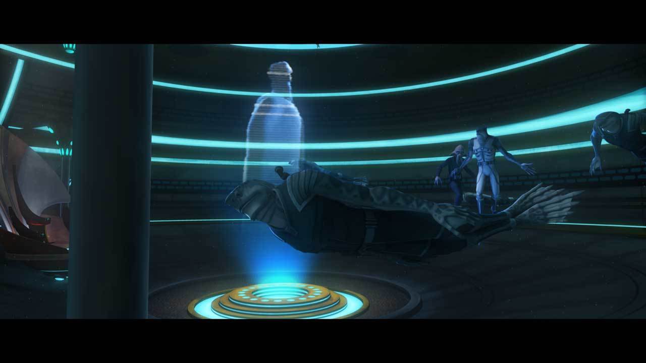 Nossor Ri asks Count Dooku if hunting down the prince is absolutely necessary given the current v...