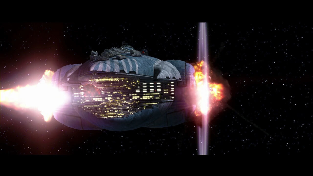 The remaining fighters of Shadow Squadron change course, and fly toward the ion cannon. They fire...