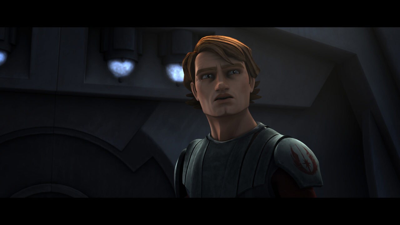 Anakin senses his Padawan's danger through the Force. He orders Rex to get to the hangar and secu...