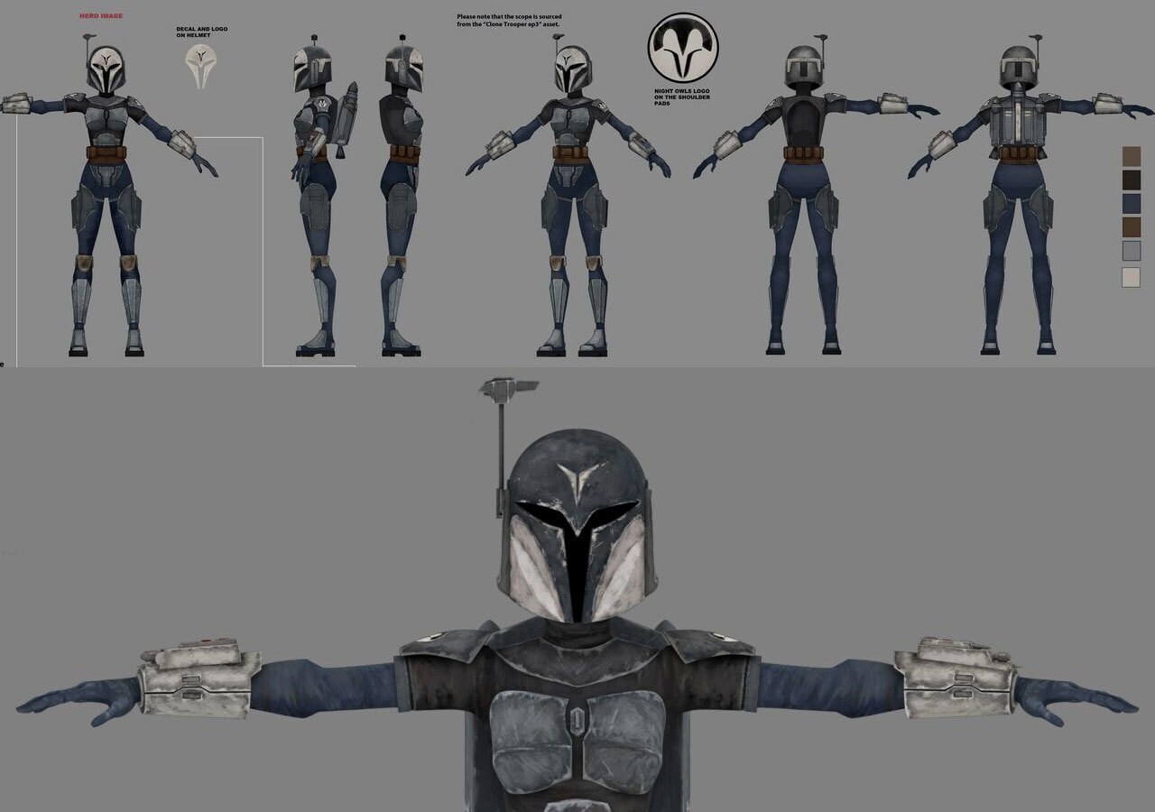 Bo-Katan's soldiers are called the Nite Owls. Indeed, her helmet shape is inspired by the shape o...