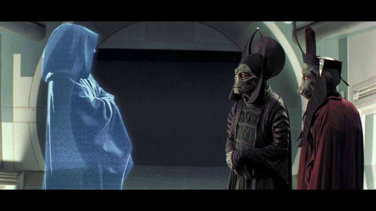 Appearing as a mysterious, hooded presence, Darth Sidious contacted the galaxy's most powerful be...